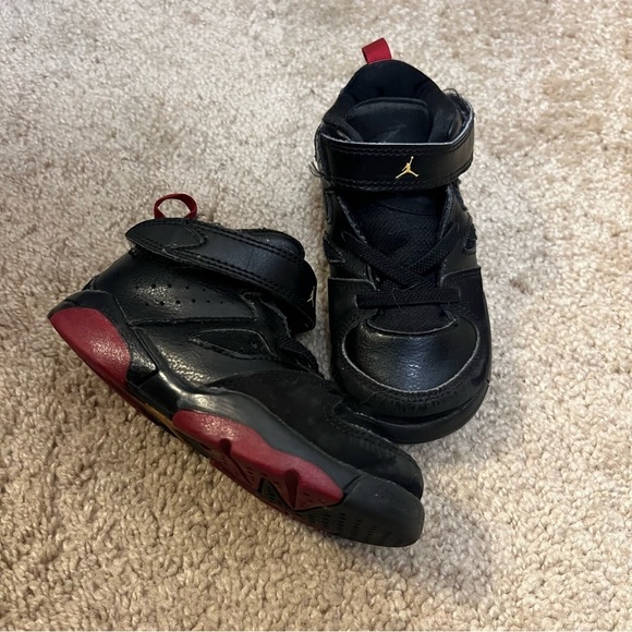 NIKE JORDAN FLIGHT CLUB 91 555330-067 SHOES SIZE 7C TODDLER BLACK RED SNEAKERS - Picture 8 of 12